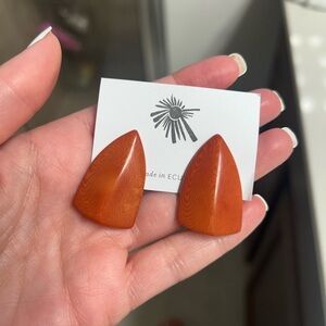 Bold Orange Geometric Earrings